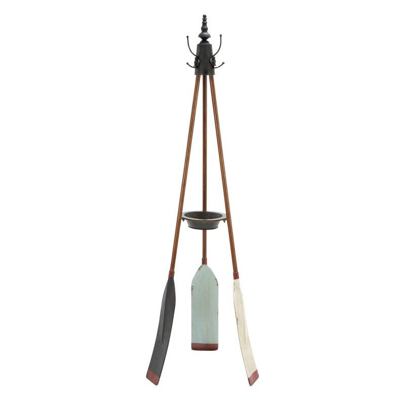 Olivia & May Metal Nautical Style Coat Rack Tripod Base : Iron Frame, 69" Tall, No Surface Treatment, Assembly Required