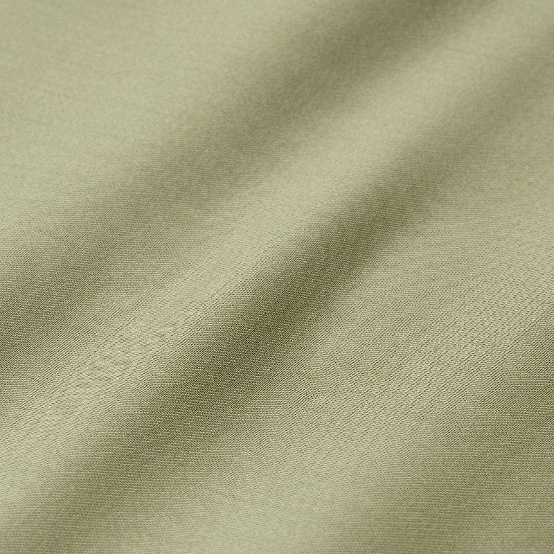Queen Solid Performance 400 Thread Count Sheet Set Green - Threshold™: Cotton Sateen, Wrinkle-Resistant, Fits 18" Mattress