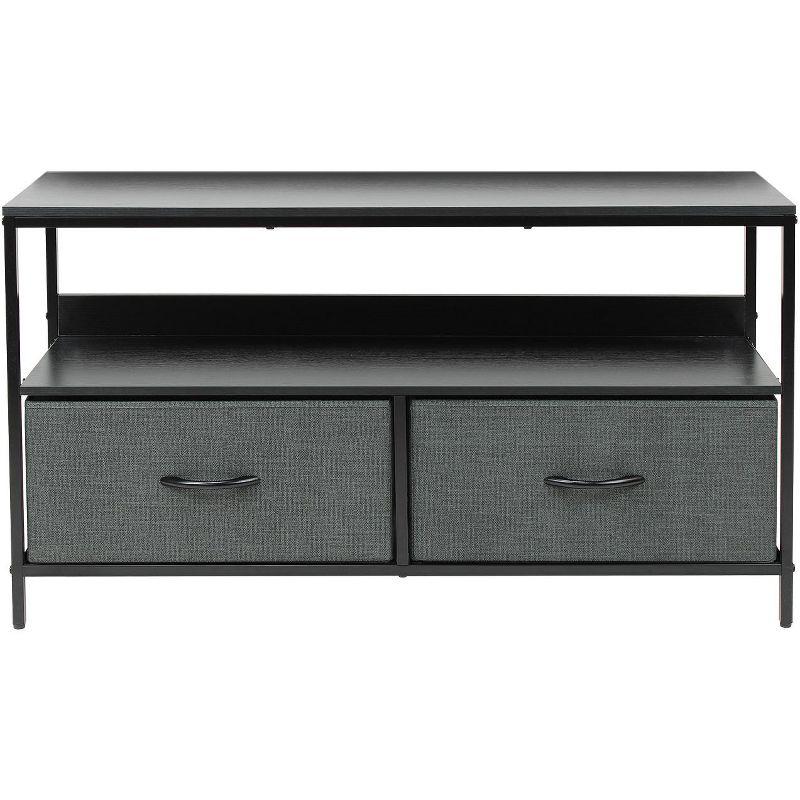 Sorbus 2 Drawer TV Stand Dresser with Wood Top (Black)