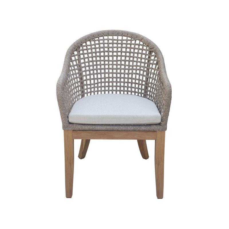 International Concepts 2pc Outdoor Teak Patio Chairs with Cushions: Quick-Drying, Foam-Filled, Spot Clean