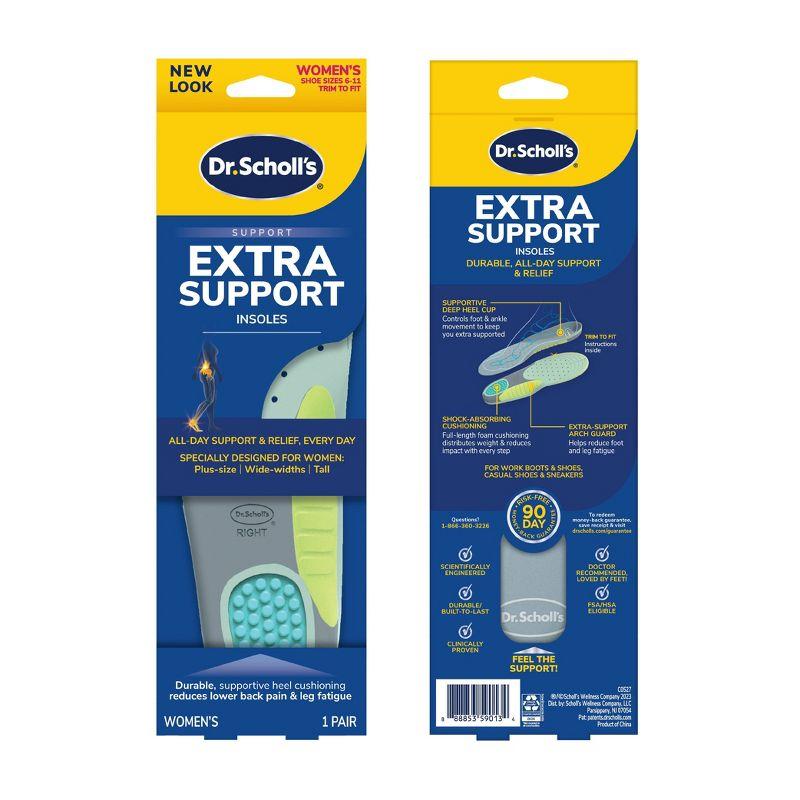 Dr. Scholl's Extra Support Trim to Fit Inserts Insoles for Women - Size 6-11 - 1 pair