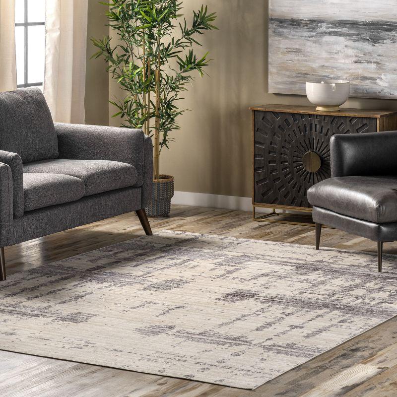 Eco-Friendly Ariana Abstract Gray Synthetic Area Rug 4' x 6'