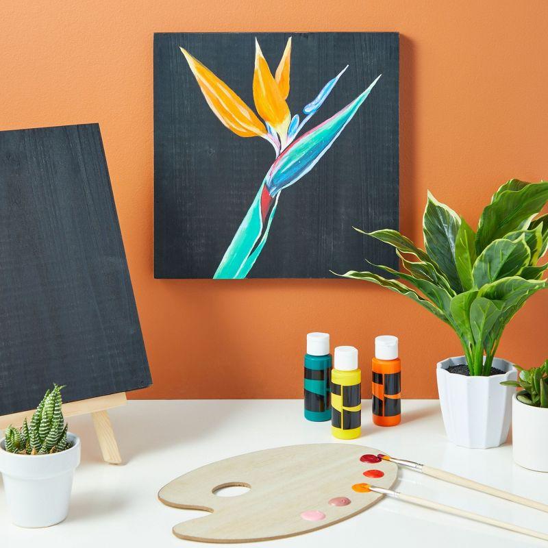 Bright Creations 3 Pack Unfinished Wood Plaque for Crafts with Hardware Included for DIY Signs, Paintings, Black, 12x12 In