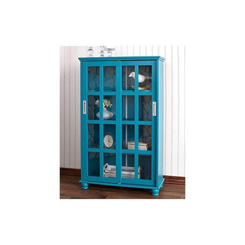 The Lakeside Collection Sliding Glass Door Storage Cabinets - Ocean Blue