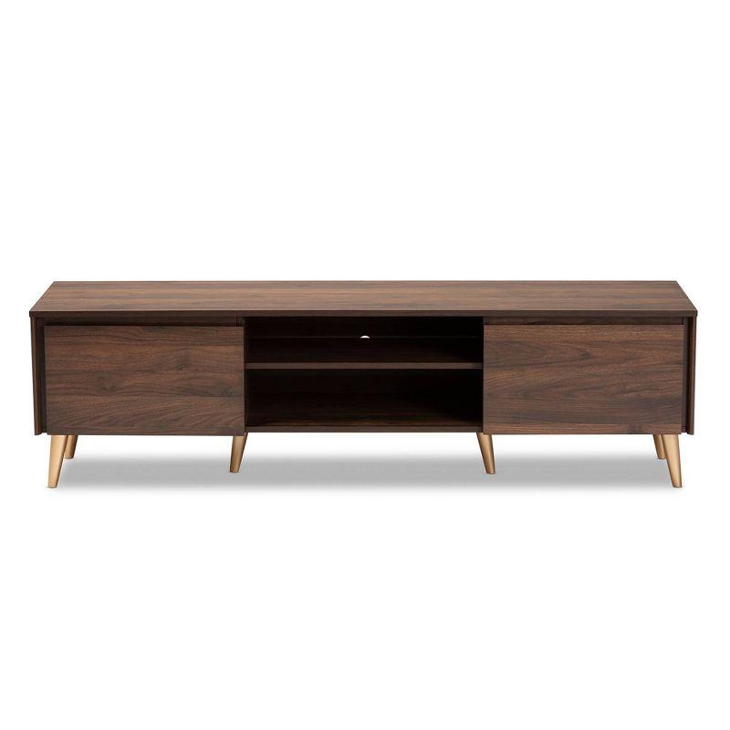 Landen Mid-Century Modern Wood TV Stand: Media Console for 65" Screen - Baxton Studio