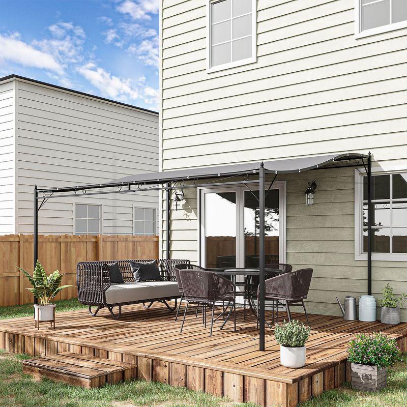 Outsunny 13 Ft.W x 10 Ft. D Canvas Pergola with Canopy