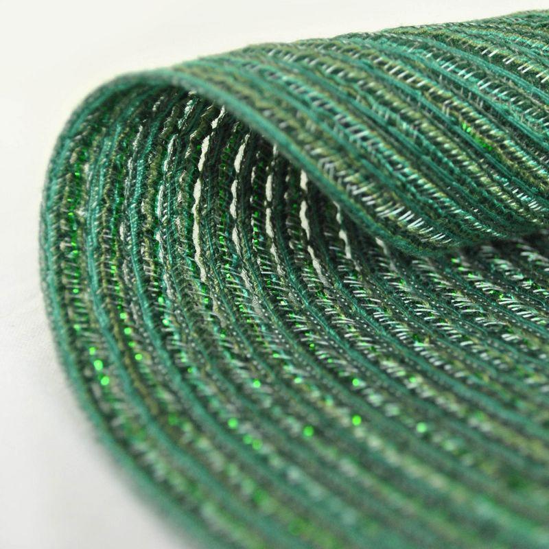 DII Metallic Woven Round Placemat, Green, 15" Diameter