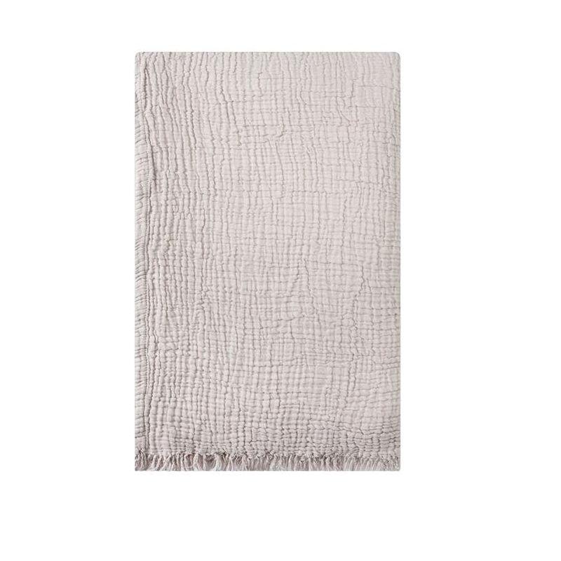 Sussexhome Muslin Blanket 4 Layers, Soft Bedspread, 100% Cotton Muslin Bed Cover, Reversible Coverlet, Mink, 63x90 inches Twin Size