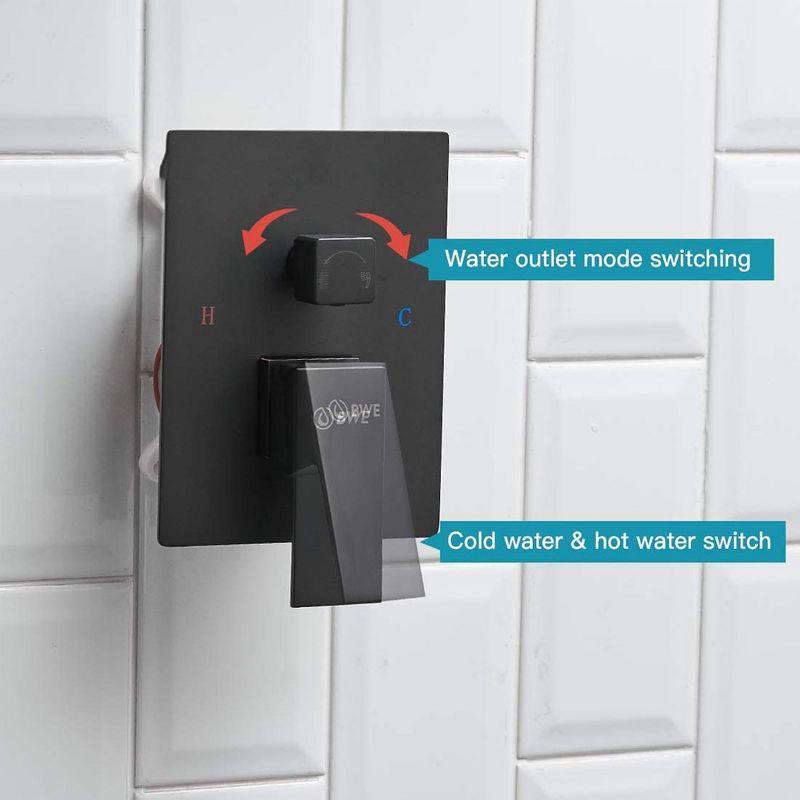 10 Inch Square Bathroom Shower Combo Set In Matte Black