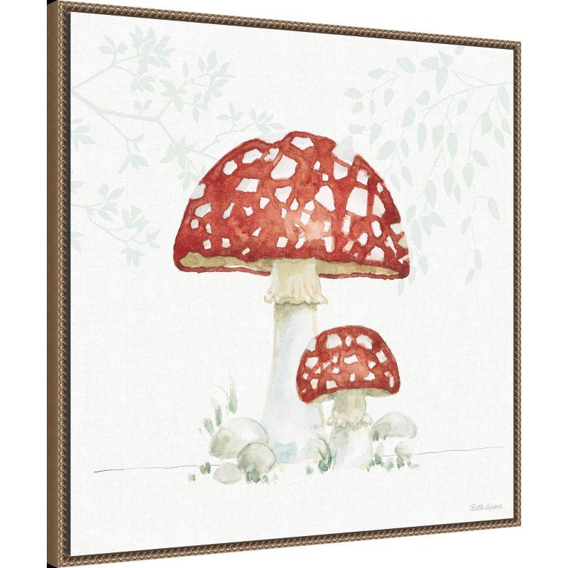 Amanti Art Woodland Love Red Mushroom by Beth Grove Canvas Wall Art Print Framed 30 x 30