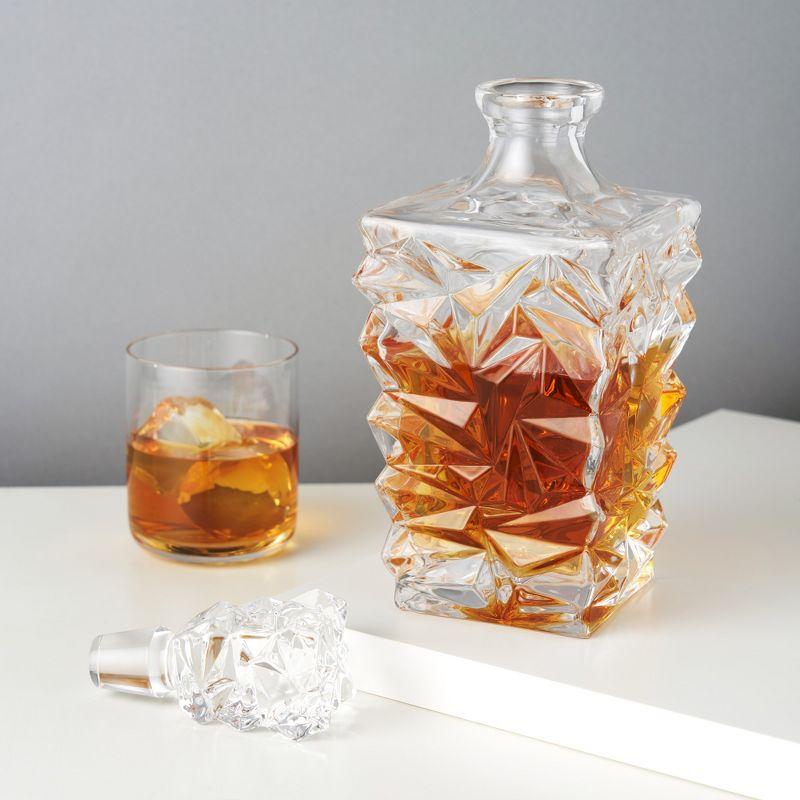 Viski Angled Wine Decanter Glass, Crystal