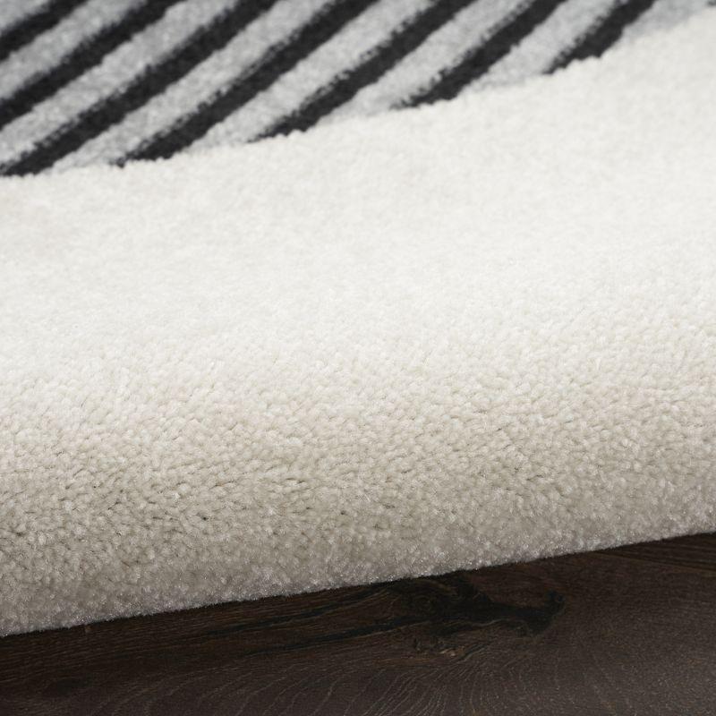 Nourison Modern Passion Circle Mid-Century Modern Indoor Rug Ivory/Black 2' x 3'