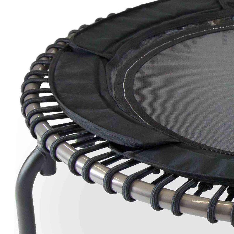 JumpSport 370 PRO Indoor Lightweight Heavy Duty 39-Inch Heavy Duty Fitness Trampoline with Handle Bar Accessory and Adjustable Tension Bungees, Black