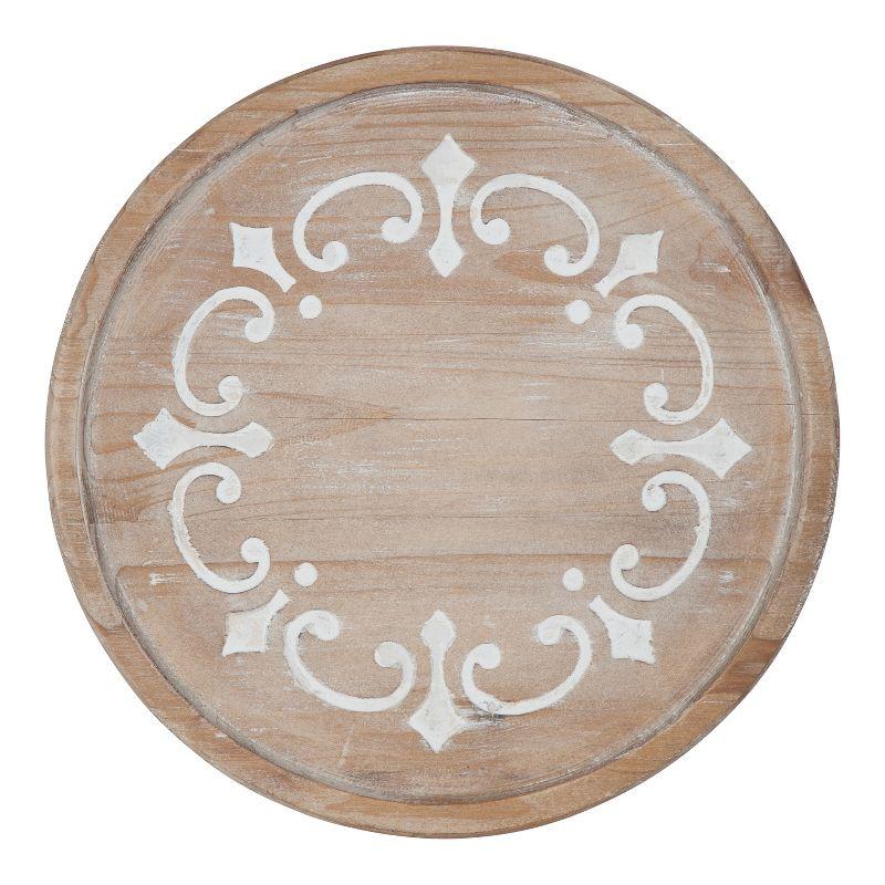 Kate and Laurel Sherald Tray, 11" Diameter, White