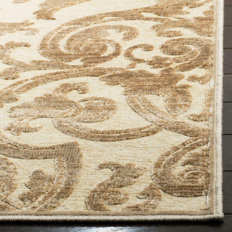 Stone and Beige Rectangular Chenille Silk Area Rug