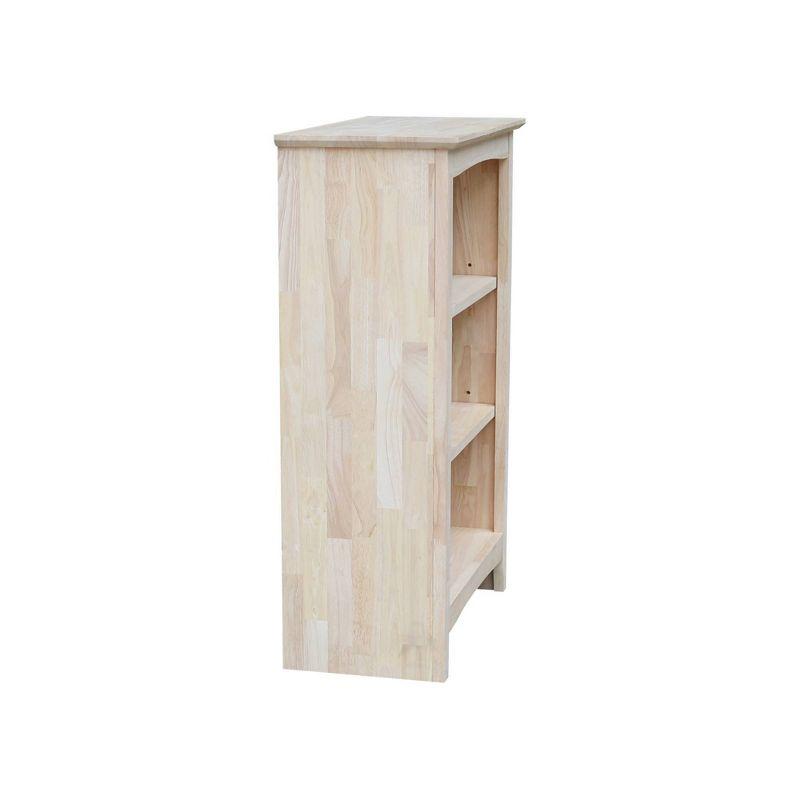 36"x24" Shaker Bookcase Unfinished - International Concepts: Rubberwood Material, 3 Fixed Shelves, Enclosed Back