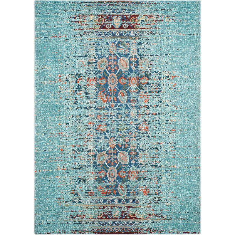 Monaco MNC208 Power Loomed Indoor Area Rug - Blue/Multi - 6'7"x9'2" - Safavieh