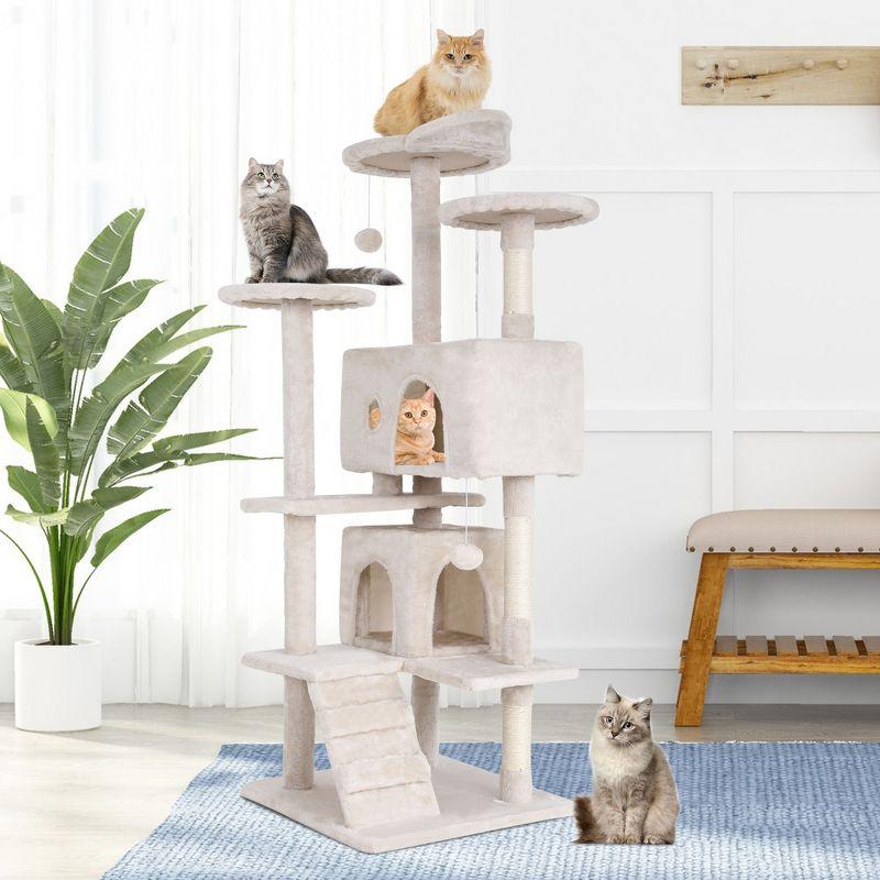 FDW 54in 70in Cat Tree Tower for Indoor Cats,Munlti-Level Cat Furiture Activity Center with Cat Scratching Posts for Kittens Pet Play House