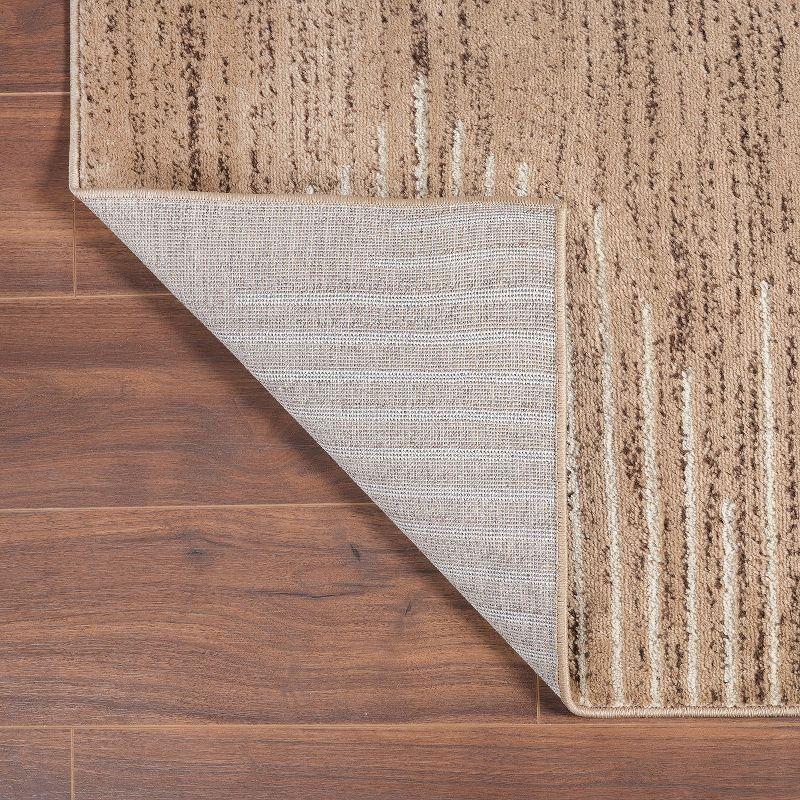World Rug Gallery Bohemian Stripe Area Rug - BEIGE 5'x7'