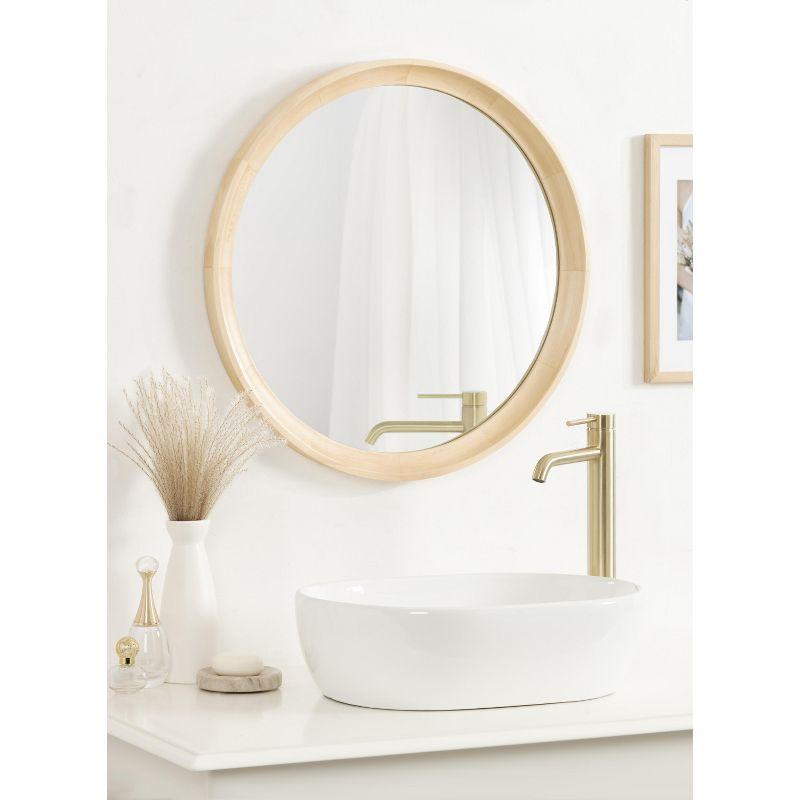 Kate and Laurel Hatherleigh Round Wood Wall Mirror