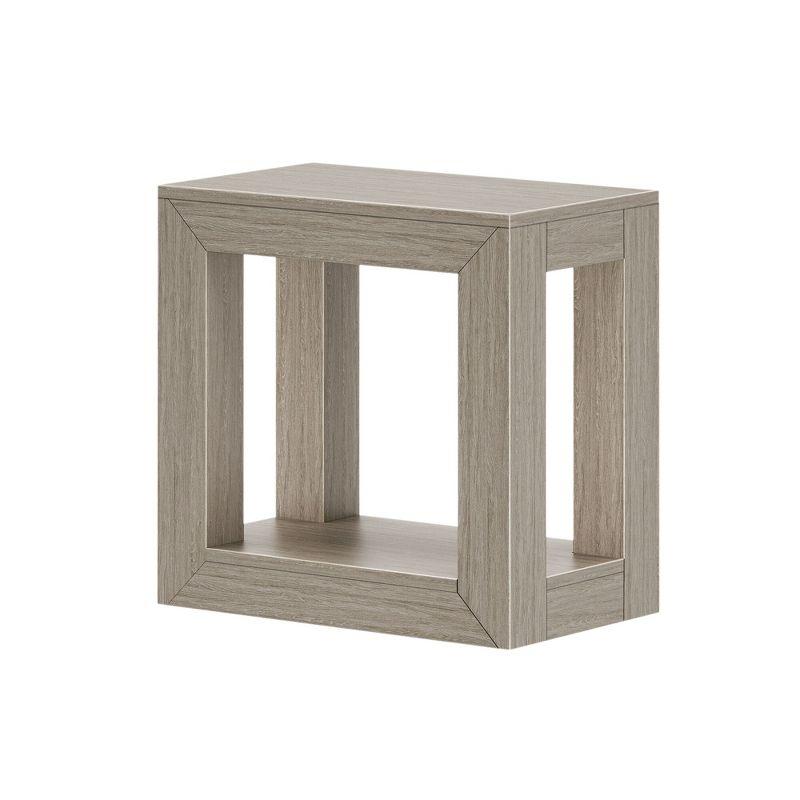 Plank+Beam Modern Rectangular Side Table with Shelf, 25", Solid Wood Narrow End Table for Living Room with Storage