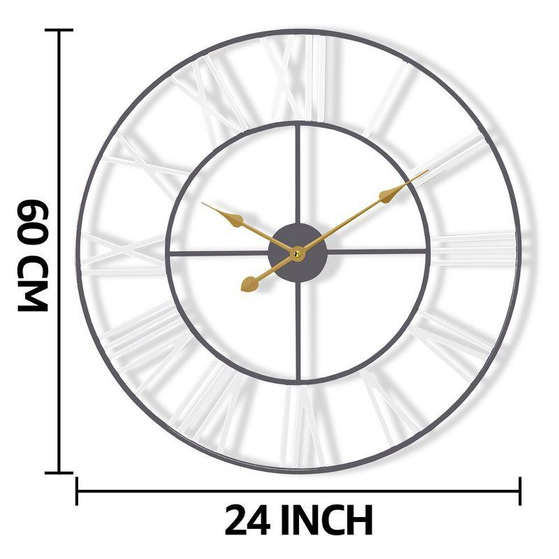 Sorbus Oversized Metal Decorative Analog Round Wall Clock - Beautifully decorate any wall space in the household