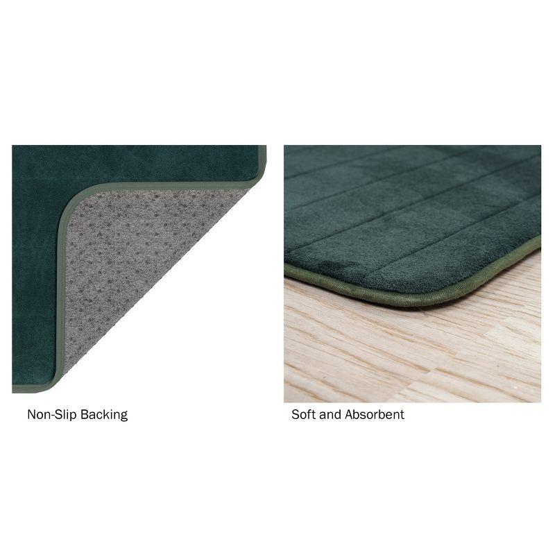 Hastings Home Oversized Memory Foam Bathroom Rug - 59" x 24", Forest Green