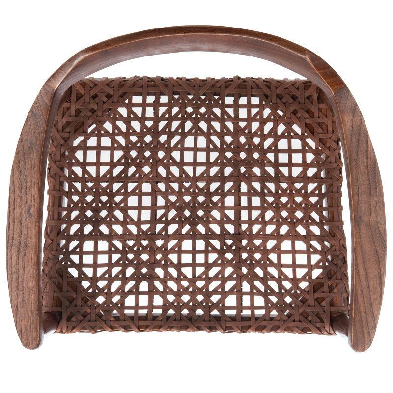 Munro Leather Woven Accent Chair - ACH1005 - Walnut/Cognac - Safavieh