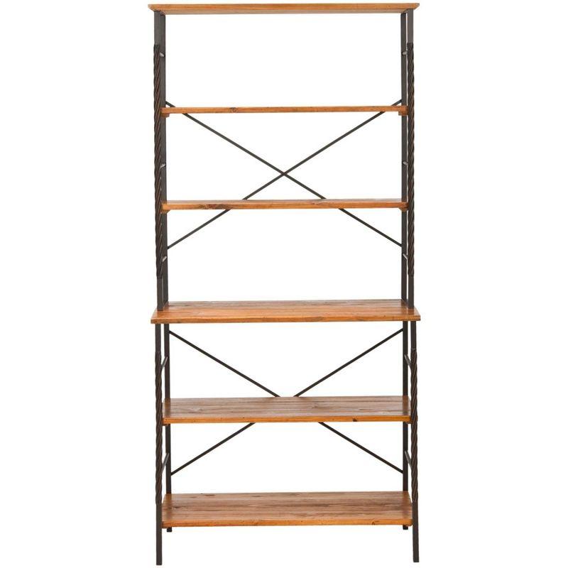 Brooke 6-Tier Etagere - Antique Pewter/Brown - Safavieh