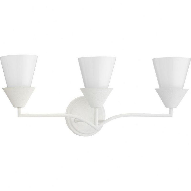 Pinellas White Plaster 3-Light Modern Vanity Fixture