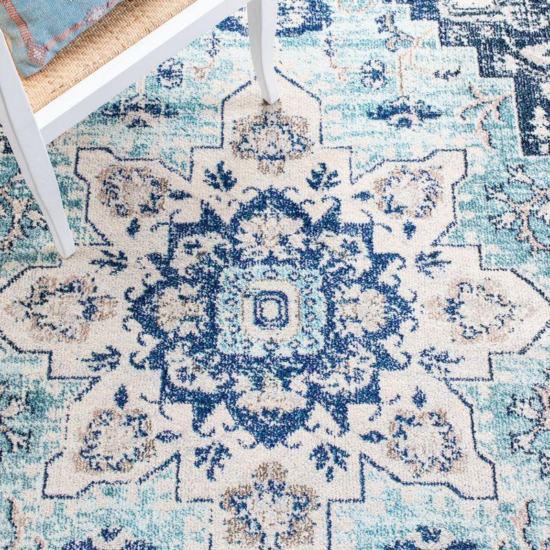 Madison MAD473 Power Loomed Indoor Area Rug - Teal/Navy - 5'3"x7'6" - Safavieh