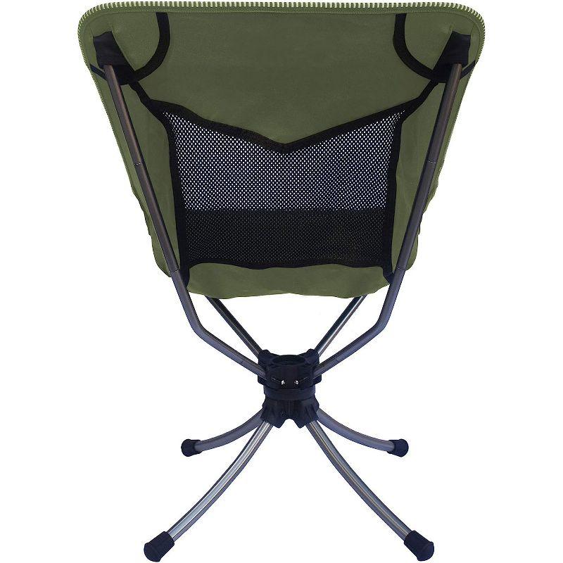 ECR4Kids Lightspeed Outdoors Short Swivel Camp Chair, Outside Seating, Green