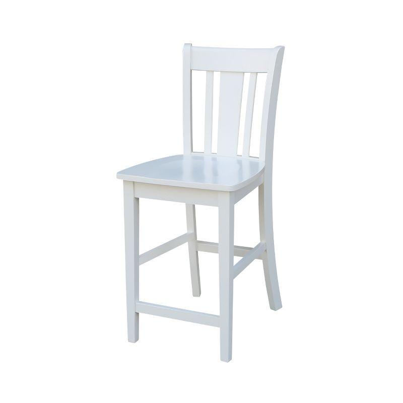 Elegant San Remo 24" White Solid Wood Counter Stool