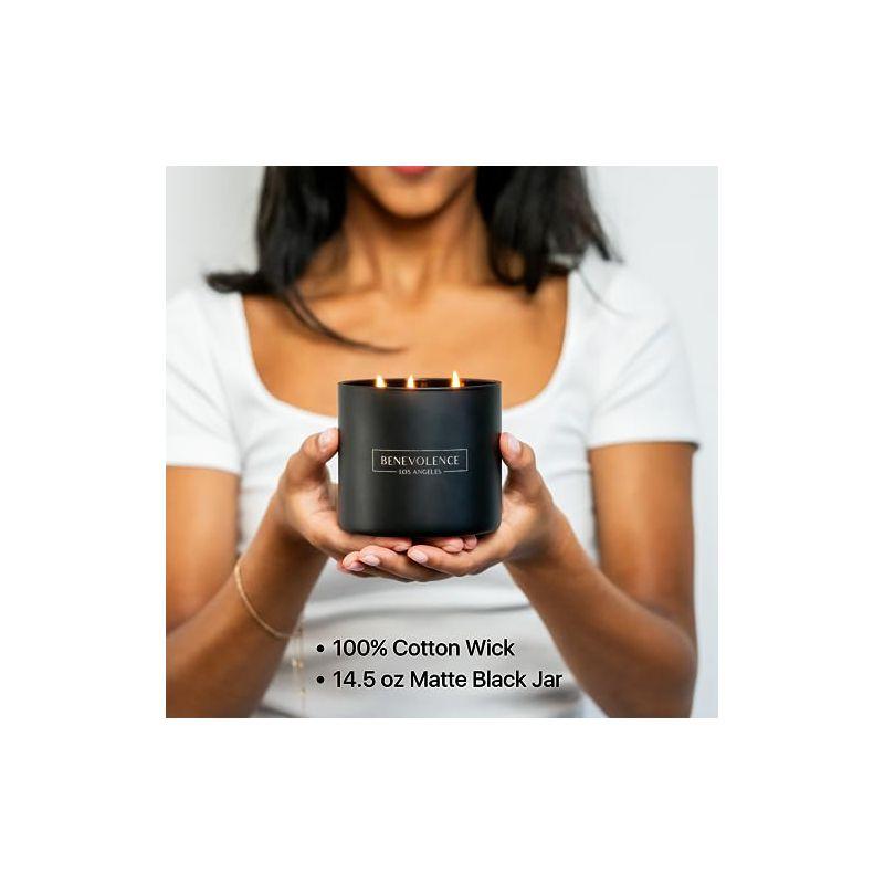 Benevolence LA  Black Wax  Scented Candle With Charcoal Scent- 14.5 oz