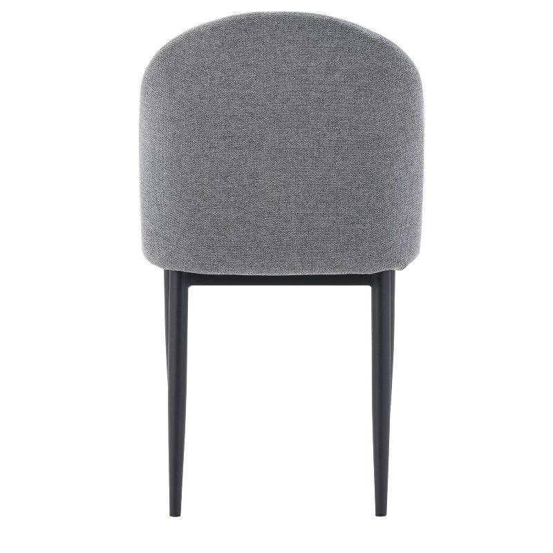 Nash Side Chair with Black Legs Gray - CorLiving: Mid-Century Design, Chenille Upholstery, Foam Support
