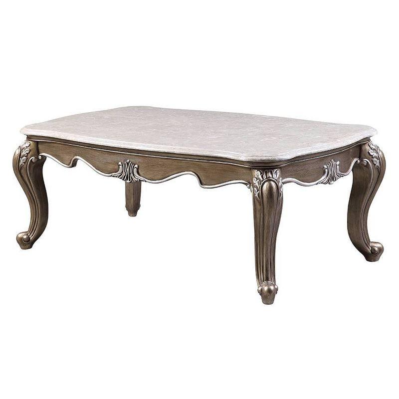 54" Elozzol Coffee Table: Queen Anne Legs, Shell Carved, No Assembly - Acme Furniture