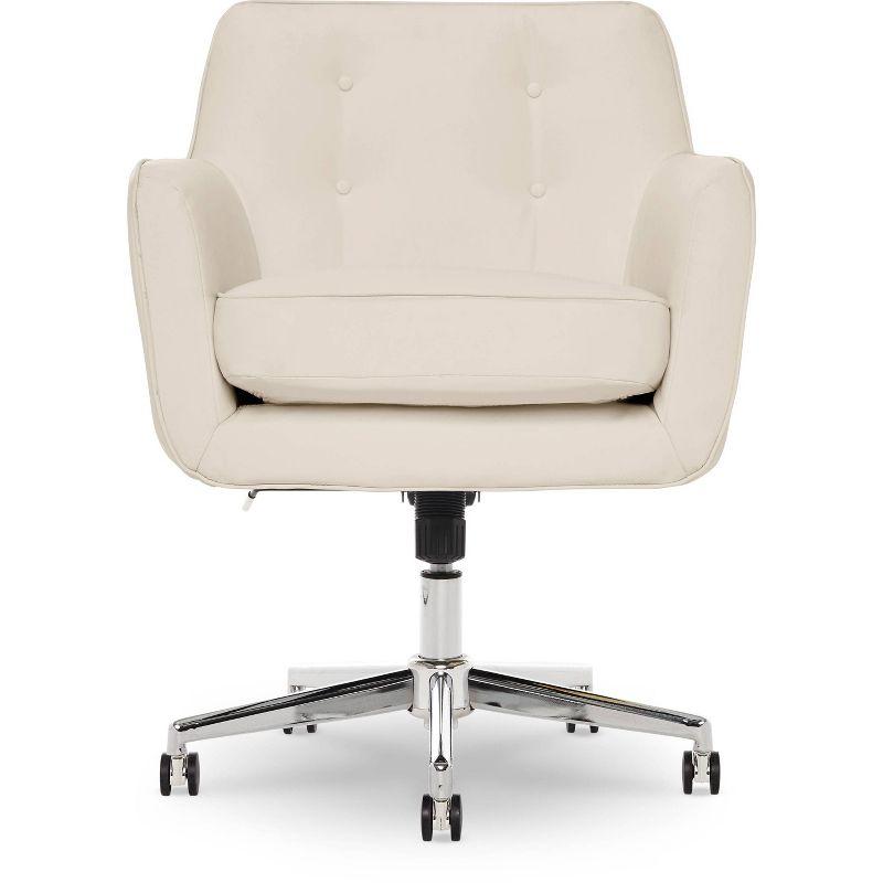 Style Ashland Home Office Chair Sweet Cream - Serta: Mid-Century, Tufted, Adjustable