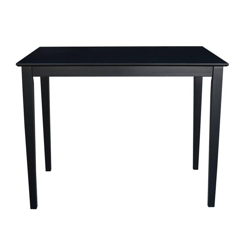 30" x 48" Solid Wood Top Counter Height Table with Shaker Legs Black - International Concepts: Parawood, Non-Extension