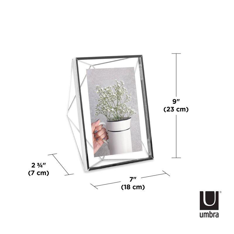 Umbra 5"x7" Prisma Picture Frame Chrome: Modern Geometric Design, Steel Material, Wall or Tabletop Display