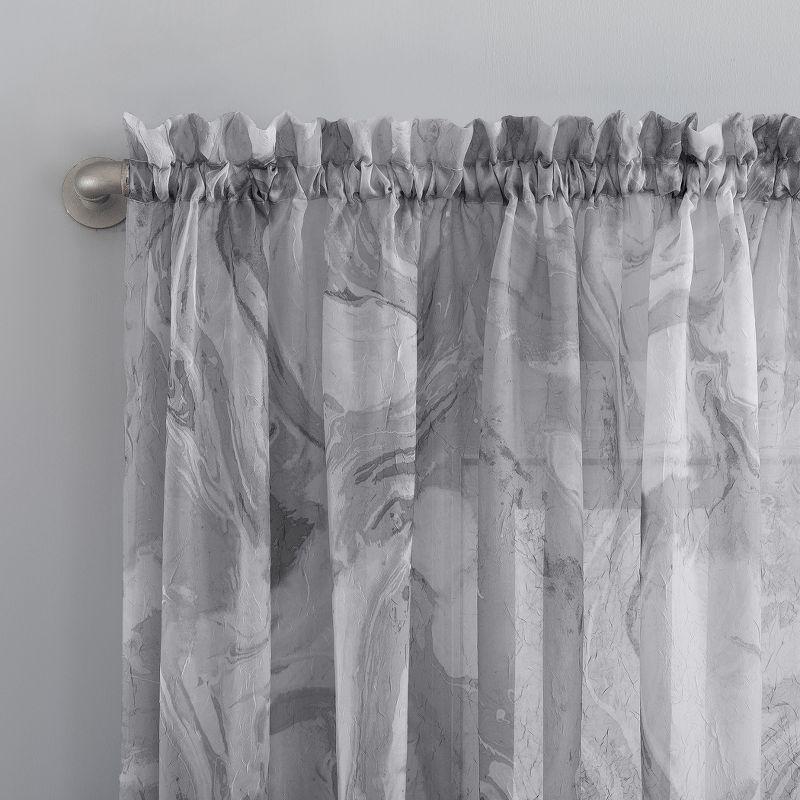 51"x84" No. 918 Sheer Cristo Crushed Voile Rod Pocket Curtain Panel Gray