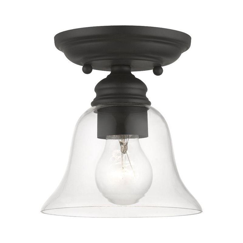 Livex Lighting Moreland 1 - Light Semi-Flush Mount in  Black