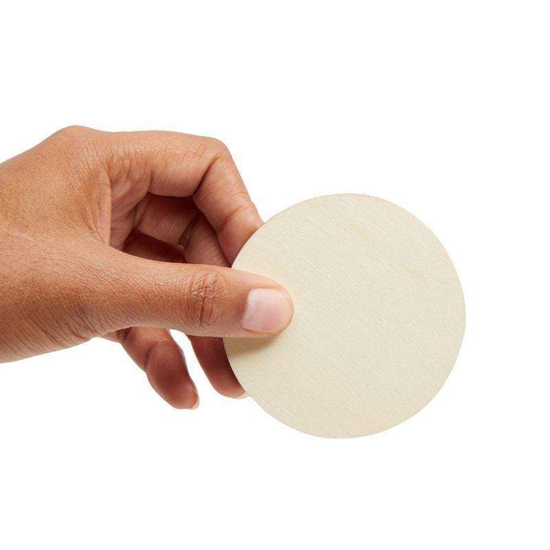 Juvale 36 Pack Unfinished Wood Circles for Crafts, 3 Inch Round Wooden Cutouts for DIY Projects