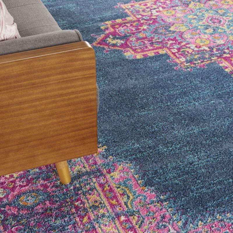 Nourison Passion Medallion Bohemian Indoor Rug Blue 12' x 15'