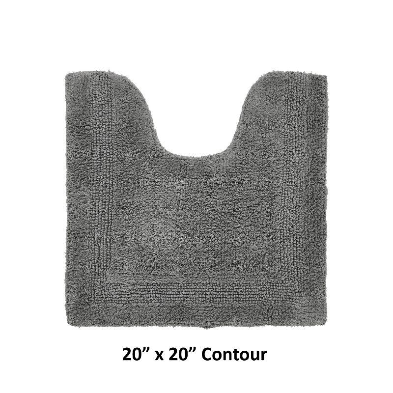 Better Trends Lux 100% Cotton Tufted Solid Reversible Bath Rug 20" x 20" Contour - Gray
