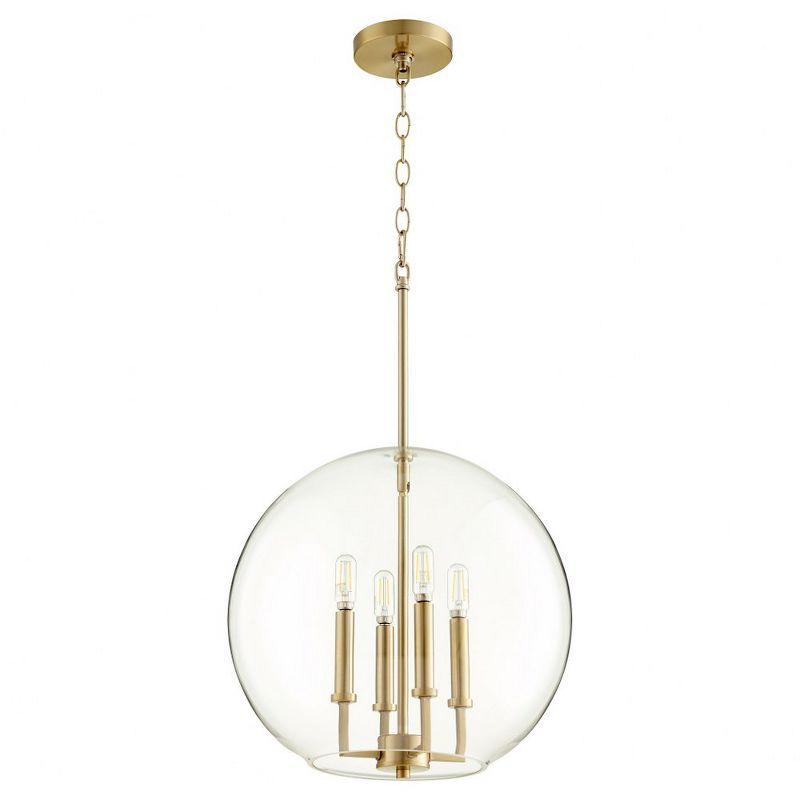 Quorum Lighting 4 - Light Pendant in  Aged Brass