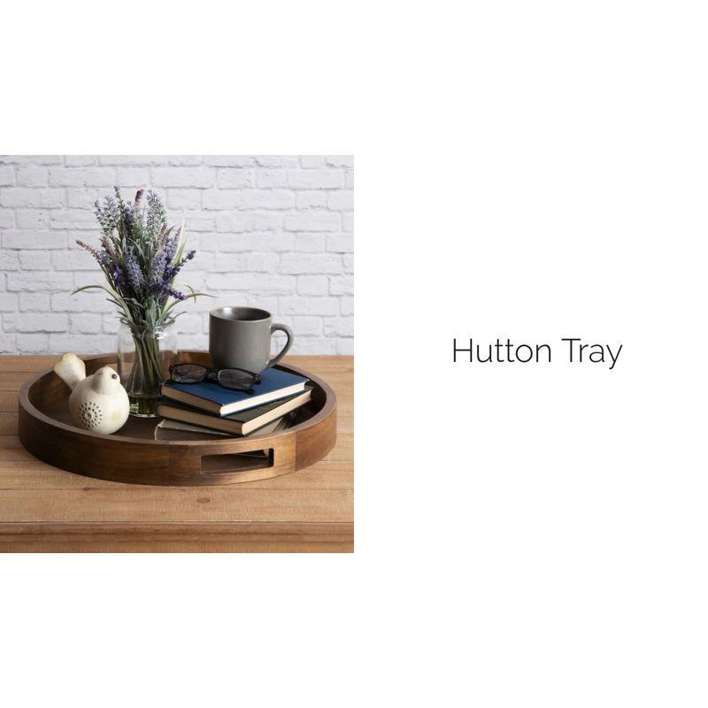 Kate and Laurel Hutton Tray, 18" Diameter, Walnut Brown