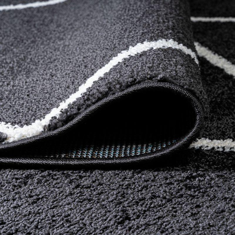 2'x10' Cole Minimalist Diamond Trellis Runner Rug, Black/White - JONATHAN Y
