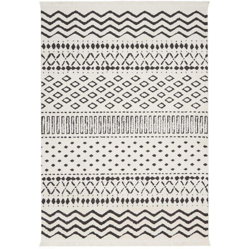 Nourison Dws05 Kamala DS501 White/Black Area Rug - 3'11 x 5'11