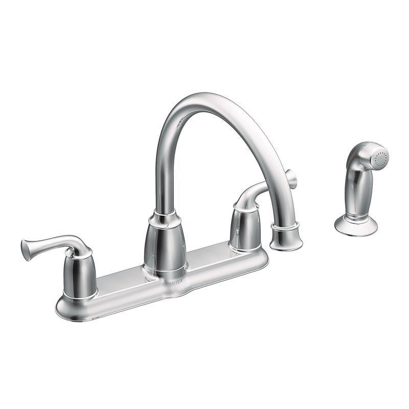 Moen Chrome Two-Handle High Arc Kitchen Faucet with Side Sprayer