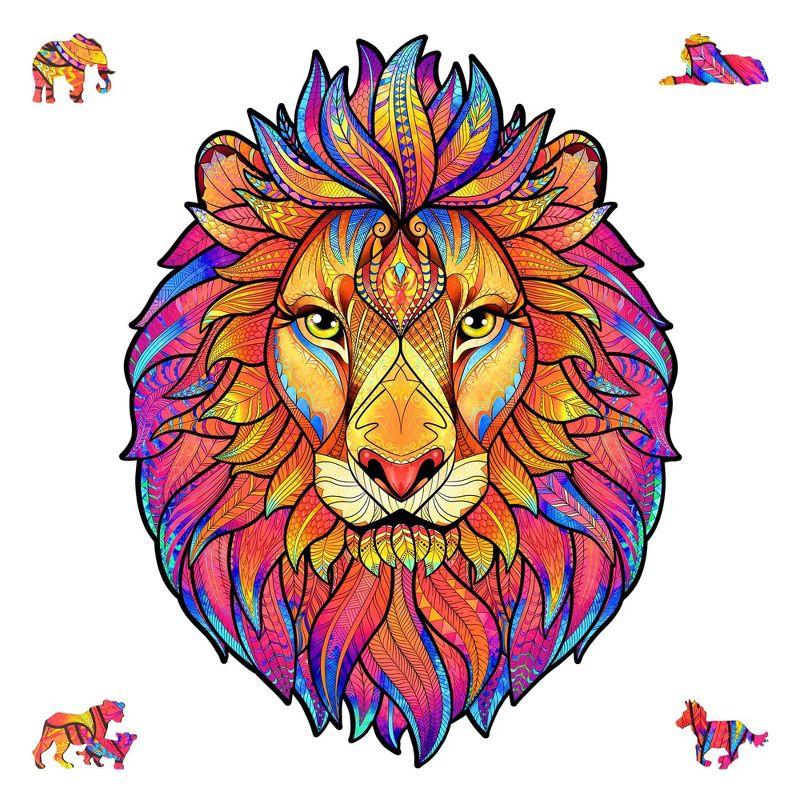 Mysterious Lion 106 Piece Multicolor Wooden Jigsaw Puzzle